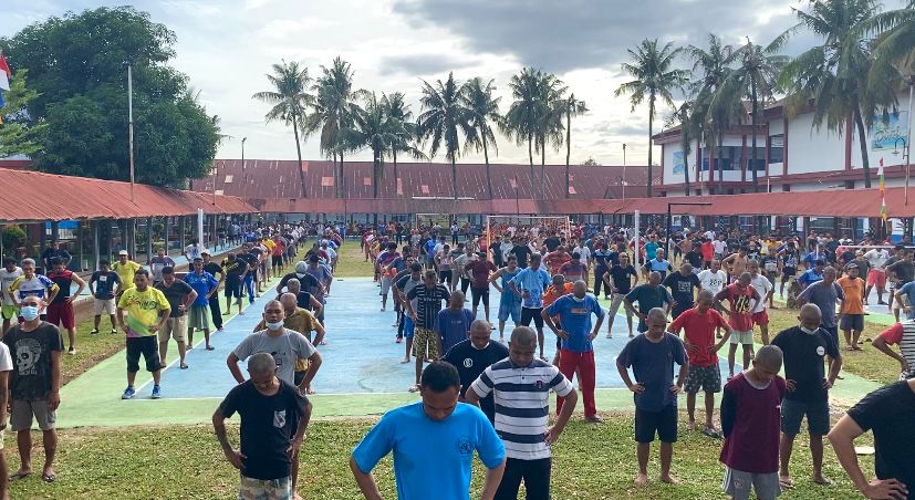 Giat Senam Sehat Bersama Pagi ala WBP LAPAS Makassar