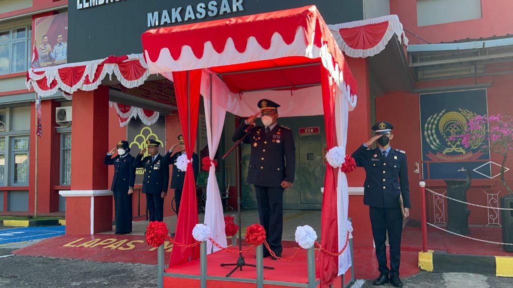 Semarak HDKD Ke-77 Lapas Makassar Kumham Sulsel Gelar Upacara