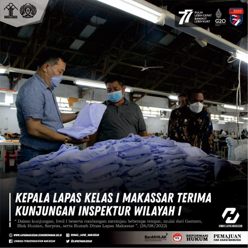Kepala Lapas Makassar Terima Kunjungan IRWIL I Kemenkumham RI