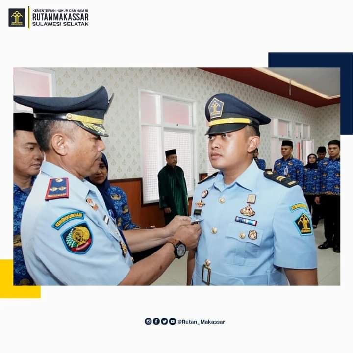 Angga Satrya Resmi Menjabat Kepala Seksi Pelayanan Tahanan, Ini Pesan Karutan Makassar