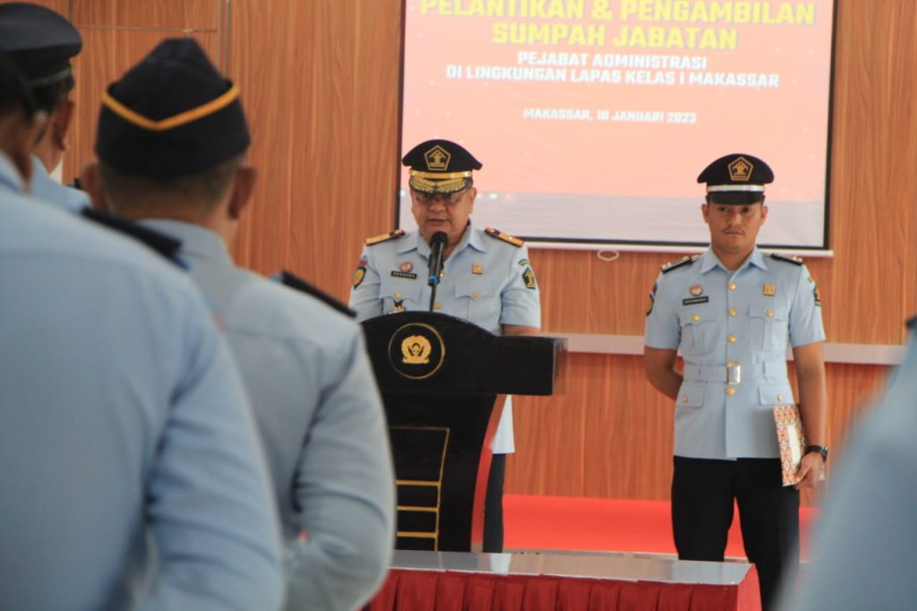 Harapkan Semangat Baru, Kepala Lapas Kelas I Makassar Lantik Pejabat Baru