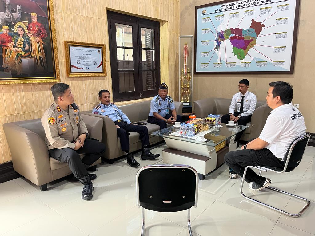 Bahas Peningkatan Kerjasama Bidang Keamanan, Kalapas Narkotika Silaturahmi dengan Kapolres Gowa
