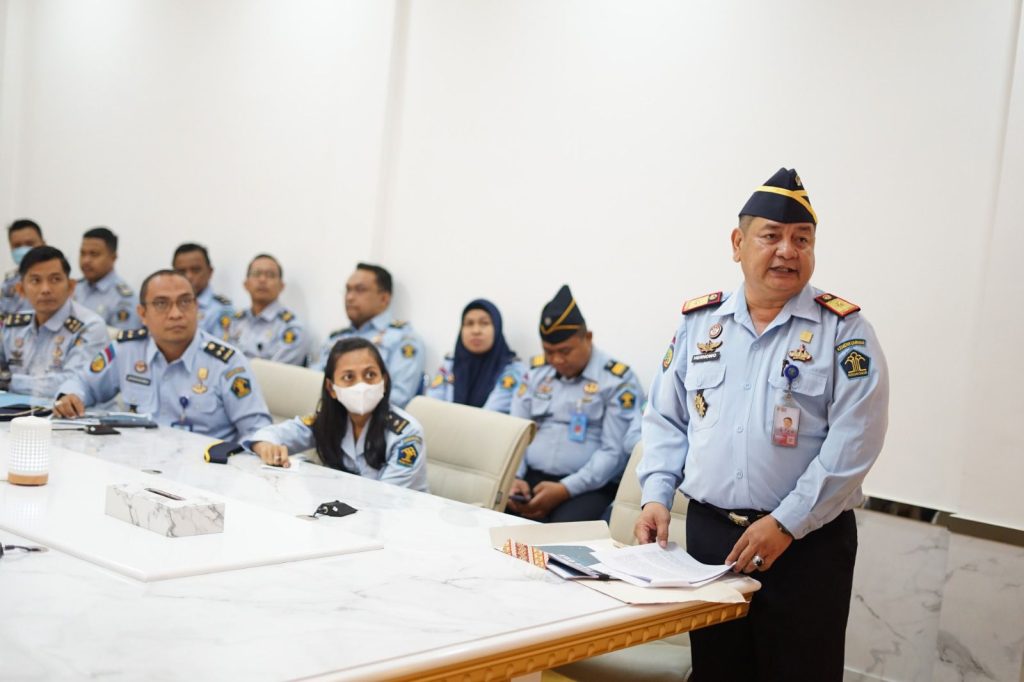 Tim pokja Lapas Kelas I Makassar mengikuti evaluasi Pembangunan Zona Integritas Menuju WBK/WBBM