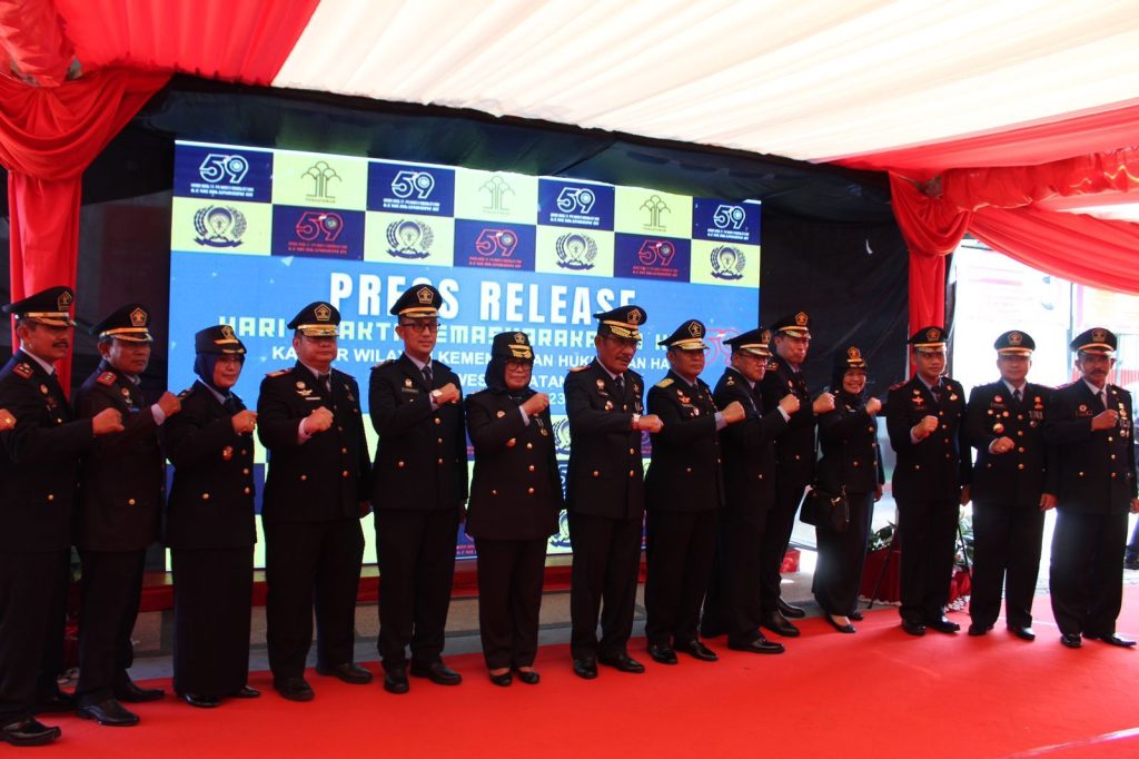 Kanwil Kemenkumham Sulsel Ikuti Halal Bihalal Kemenkumham RI