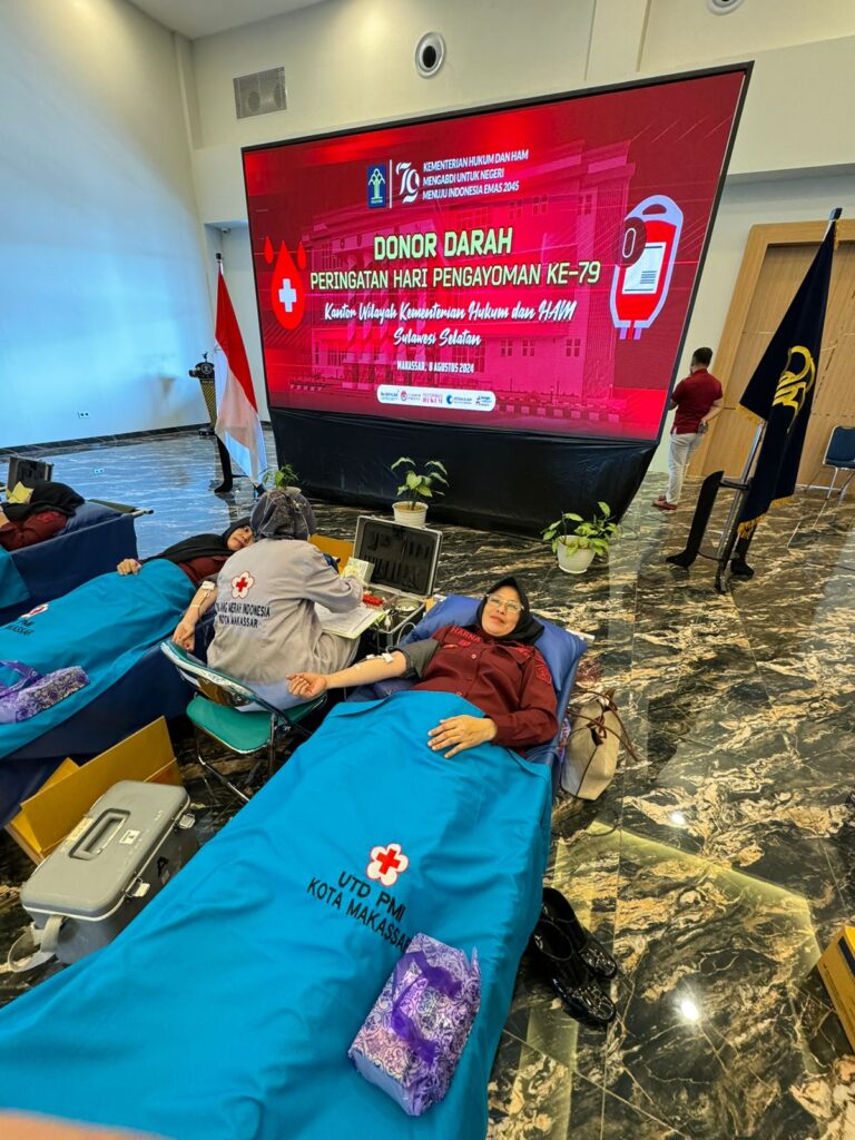 Sambut Hari Pengayoman ke-79, Pegawai LPP Sungguminasa Ikuti Donor Darah