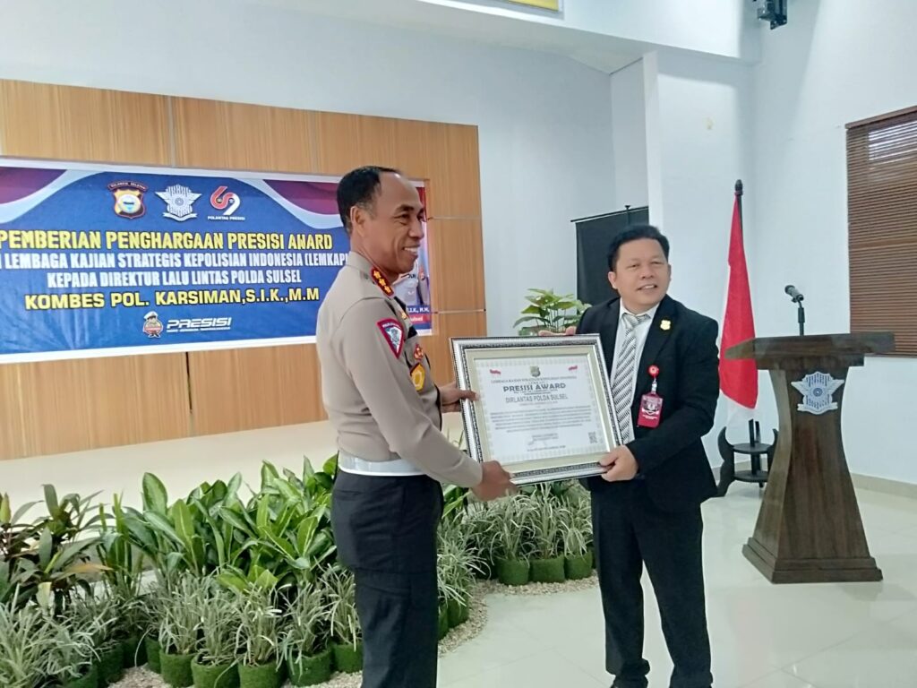 Ditlantas Polda Sulsel Raih Presisi Award dari LEMKAPI atas Pengembangan ETLE Nasional