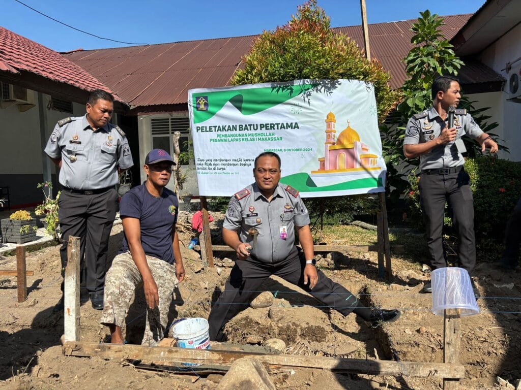 Kalapas Makassar Letakkan Batu Pertama Pembangunan Musholla