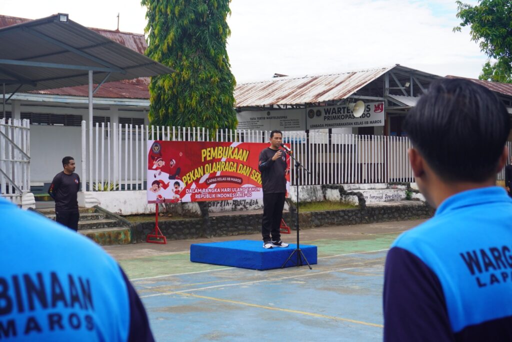 Lapas Kelas IIB Maros Gelar Pembukaan Pekan Olahraga dan Seni Narapidana Sambut HUT ke-80 RI