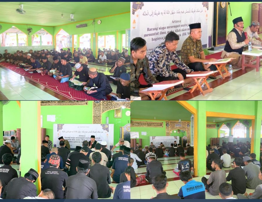 Pengajian Rutin di Lapas Maros, Sinar Keimanan di Balik Jeruji Besi