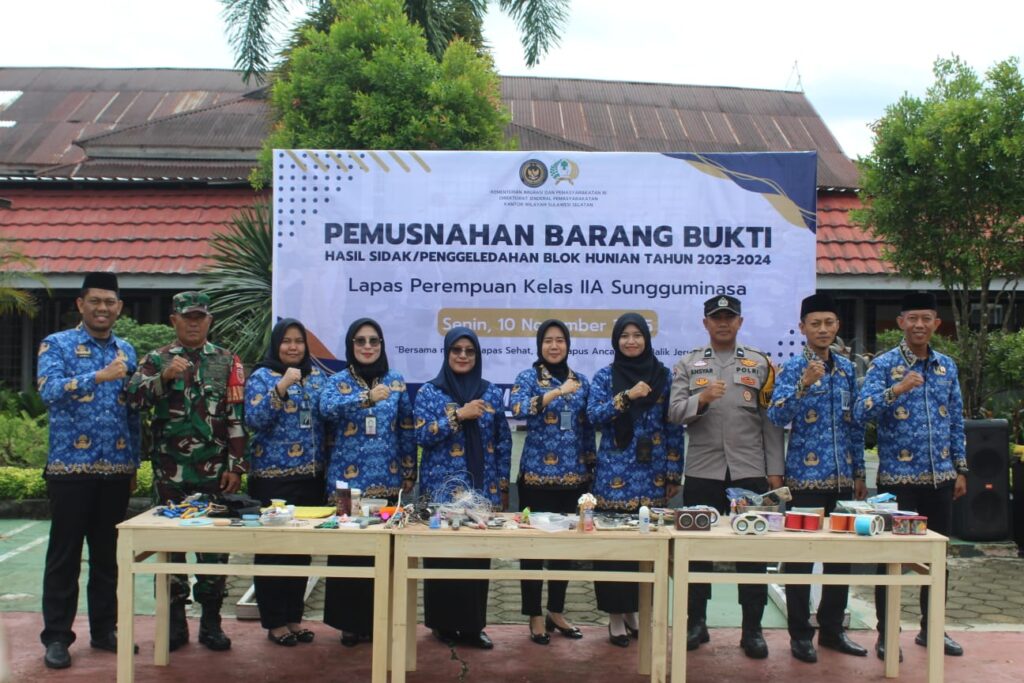 Lapas Perempuan Sungguminasa Gelar Pemusnahan Barang Sitaan Hasil Sidak