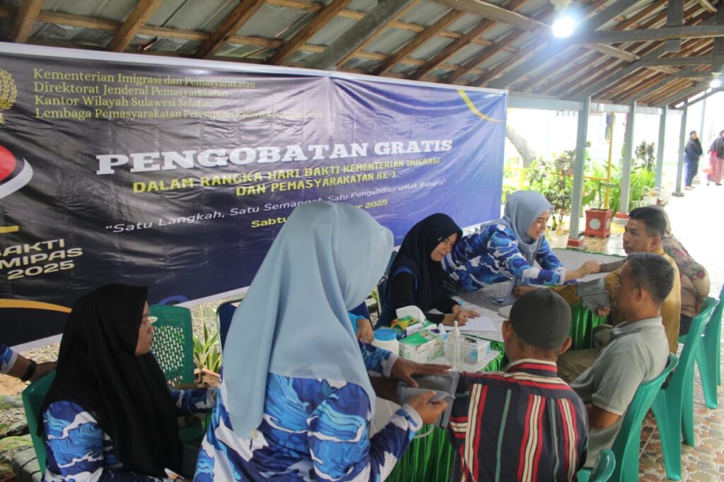 Sambut HUT Ke-1 Kemenimipas, Lapas Perempuan Sungguminasa Gelar Pemeriksaan Kesehatan Gratis