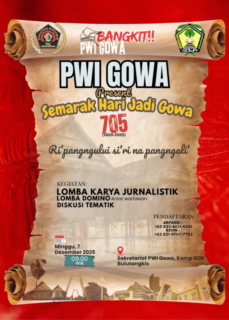 PWI Gowa Meriahkan HUT Ke-705 Gowa dengan Lomba Jurnalistik dan Diskusi Tematik
