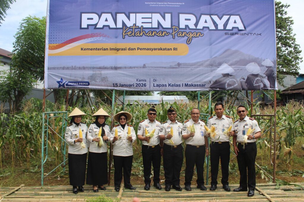 Panen Raya Serentak 2026, Lapas Perempuan Sungguminasa Perkuat Peran Pemasyarakatan Dukung Ketahanan Pangan