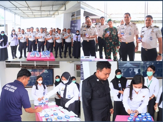 Perkuat Komitmen Bersih Narkoba, Lapas Kelas IIB Maros Gelar Tes Urine Petugas dan Warga Binaan