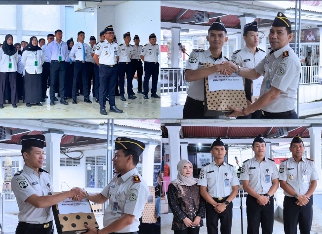 Apel Pagi Dirangkaikan Pelepasan Petugas, Kalapas Maros Sampaikan Apresiasi dan Pesan Pengabdian