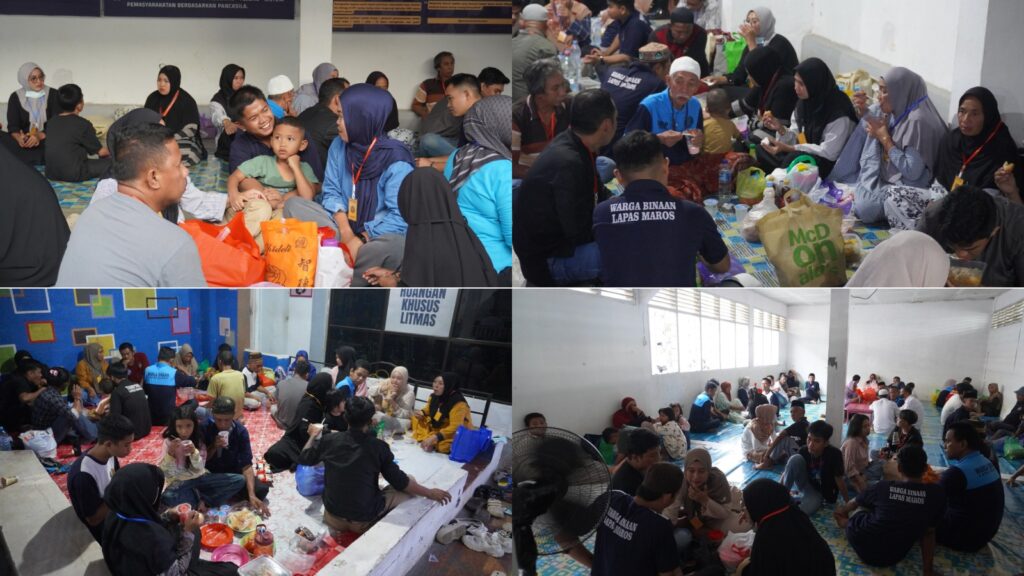 Buka Puasa Bersama Keluarga, Warga Binaan Lapas Kelas IIB Maros Rasakan Kehangatan Ramadan