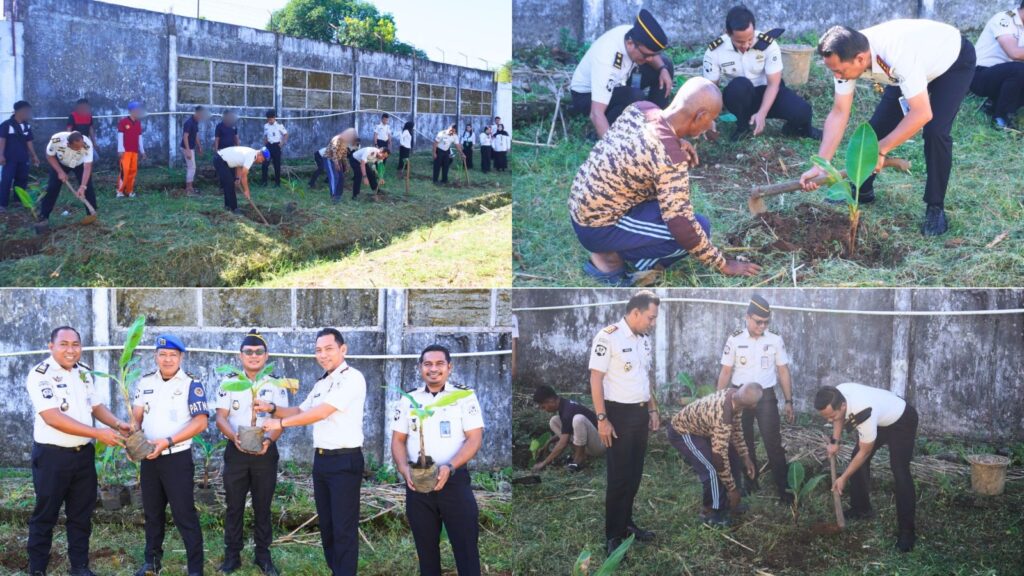 Dukung Ketahanan Pangan, Lapas Kelas IIB Maros Laksanakan Penanaman Bibit Pisang