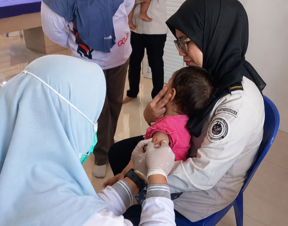 Penuhi Hak Dasar Anak Bawaan, Lapas Perempuan Sungguminasa Fasilitasi Layanan Imunisasi Campak