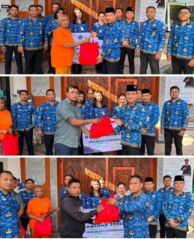 LPKA Kelas II Karangasem Salurkan Bantuan Sembako, Wujudkan Kepedulian Sosial dan Dukung Program Pemerintah