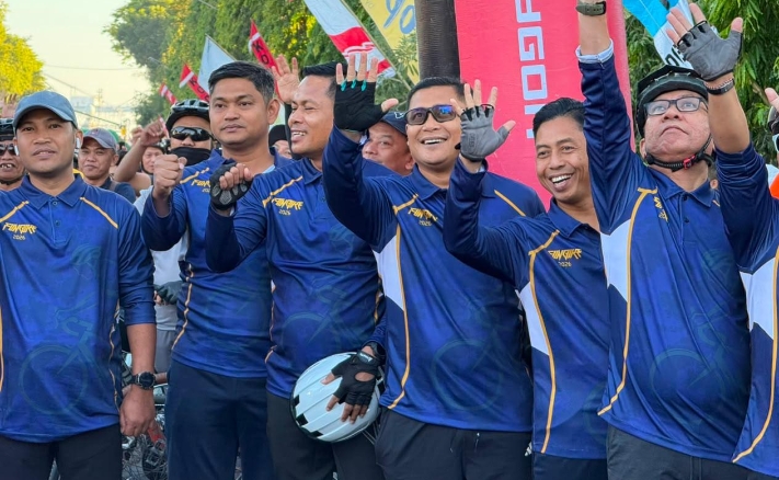 Gowes Bareng di NBOD Makassar, TNI-Polri dan Warga Kompak Perkuat Sinergitas