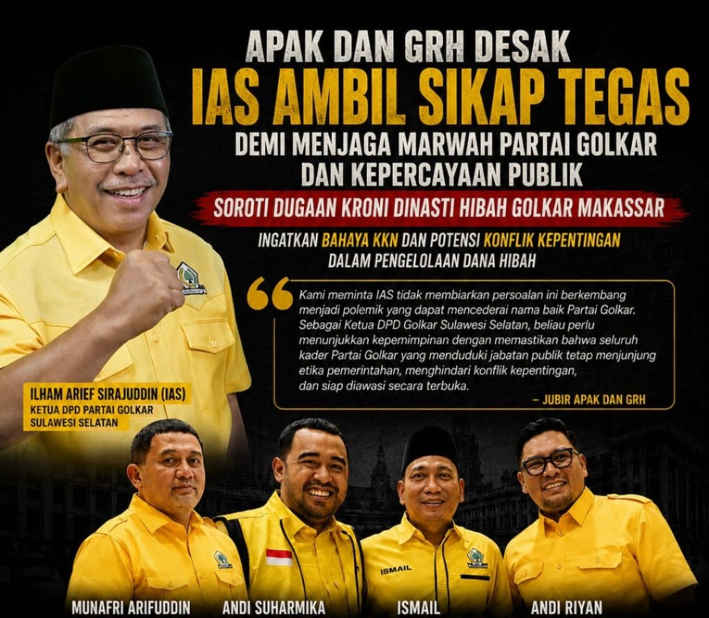 APAK dan GRH Desak IAS Ambil Sikap Tegas Demi Menjaga Marwah Partai Golkar dan Kepercayaan Publik